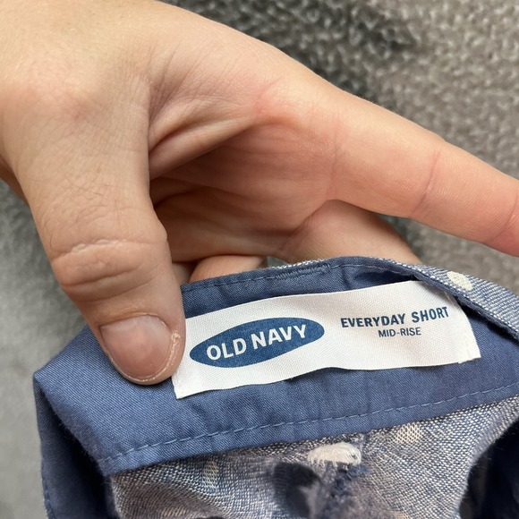 Old Navy Shorts Womens 2 Blue White Polka Dot Linen Blend Everyday Short Coastal - Picture 7 of 10